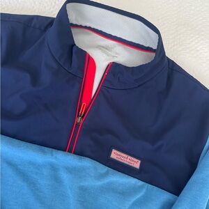 Vineyard Vines Men's Navy and Light Blue Windbreaker